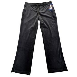 Tina Vanderbilt‎ Black Velour Drawstring Lounge Pants Joggers Velvet Soft NWT L
